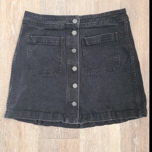 Madewell Black Denim Midi Skirt